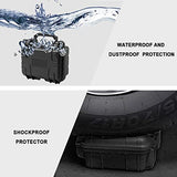BIG RED Caja de herramientas de plástico portátil con espuma, resistente al agua y a prueba de golpes, funda rígida para herramientas, 9.2 x 8 x 4.8 pulgadas, color negro