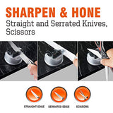 Afilador de cuchillos y tijeras de chef de cocina para cuchillos rectos y dentados, herramienta de afilado de cuchillos de 3 etapas que ayuda a reparar y restaurar las cuchillas