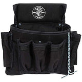 KLEIN TOOLS Bolsa para herramientas PowerLine de 19 bolsillos, nailon Cordura, presilla de túnel, color negro