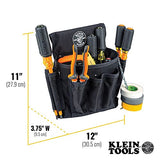 KLEIN TOOLS Bolsa para herramientas PowerLine de 19 bolsillos, nailon Cordura, presilla de túnel, color negro