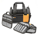 TOUGHBUILT - Bolso de herramientas modular de 12 "| 61 bolsillos y presillas, portaherramientas eléctricas/de mantenimiento, mango acolchado duradero, 3 divisores de bolsillo extraíbles, organizador/caja de herramientas