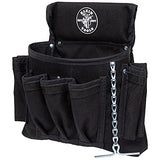 KLEIN TOOLS Bolsa para herramientas PowerLine de 19 bolsillos, nailon Cordura, presilla de túnel, color negro