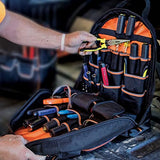 KLEIN TOOLS Mochila para herramientas Tradesman Pro™ de 44,5 cm en color negro con 35 bolsillos para trabajo pesado - Klein Tools