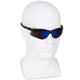▶  Gafas de sol de seguridad, marco negro, lente de espejo azul (6 pares) KleenGuard V30 Nemesis 14481 -
