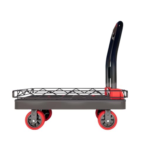 Carretilla Camiones De Plataforma For Trabajo Pesado, Carros De Plataforma, Carritos De Empuje Carrito Plegable con Ruedas