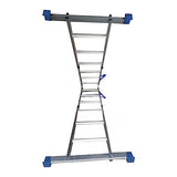 ▶ Escalera Multiposiciones de Acero/Aluminio 12 escalones c/charolas Gris