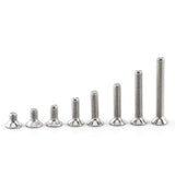 Tornillos de cabeza hexagonal de acero inoxidable 300pcs M2.5 A2 Perno con surtido de tuercas hexagonales, rosca completa, acabado sencillo (C: cabeza plana)