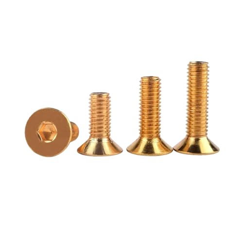 Tornillos de cabeza de botón de latón M3 M4 M5 M6 M8 M10 Allen hexagonal plana avellanada tornillo de cabeza 40 mm M5 10 piezas #DIN7991