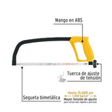 ▶ PRETUL Pretul Arco de solera para segueta, dos posiciones, 12"