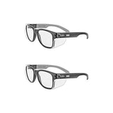 ▶ Magid Glove & Safety - Gafas de seguridad negras Magid Classic | Iconic Design Series Y50BKAFC con protectores laterales y funda de tela, protección UV, revestimiento antivaho, lentes transparentes (2 pares)