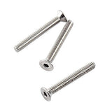 Tornillos de cabeza hexagonal de acero inoxidable 300pcs M2.5 A2 Perno con surtido de tuercas hexagonales, rosca completa, acabado sencillo (C: cabeza plana)