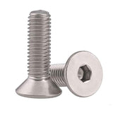 🔩 M&Z M6 x 40 Tornillos de cabeza plana, acero inoxidable 18-8 (304), acabado brillante, DIN 7991, unidad de enchufe Allen, 25 piezas