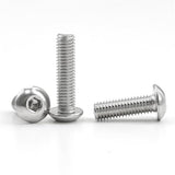 Juego de tornillos de cabeza redonda hexagonal de acero inoxidable de 55 piezas - M2 M3 M4 M5 M6 M8 M10 Tornillos Allen de cabeza de botón for uso en motocicletas y automóviles(25mm,M2 55pcs)