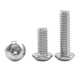 Juego de tornillos de cabeza redonda hexagonal de acero inoxidable de 55 piezas - M2 M3 M4 M5 M6 M8 M10 Tornillos Allen de cabeza de botón for uso en motocicletas y automóviles(25mm,M2 55pcs)