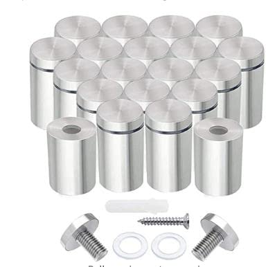 🔩 Tornillos de acero inoxidable, 40 tornillos de soporte de pared de 1/2 x 1 pulgada, accesorios de montaje para marco de fotos acrílico, kit de tornillos publicitarios