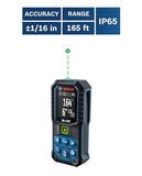 ▶ BOSCH  Medición de distancia láser de haz verde, incluye 2 baterías AA, clip de cinturón y bolsa