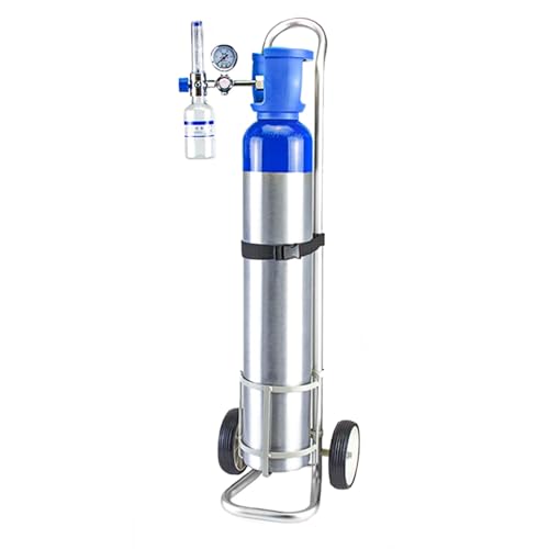 Carretilla de transporte de cilindros de oxígeno con ruedas de dos ruedas, carretilla portátil de aluminio para una sola botella de nitrógeno, carretilla para transporte y