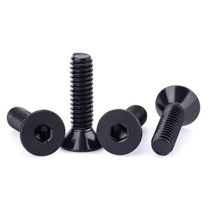 Tornillos de cabeza plana de 1/4-20 x 1/2 pulgadas negro, unidad hexagonal Allen, acero inoxidable 304 18-8, acabado recubierto negro, resistente a la corrosión, rosca completa, rosca gruesa, 25