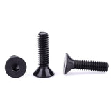 Tornillos de cabeza plana de 1/4-20 x 1/2 pulgadas negro, unidad hexagonal Allen, acero inoxidable 304 18-8, acabado recubierto negro, resistente a la corrosión, rosca completa, rosca gruesa, 25