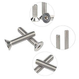 moopw Cabeza plana Pernos Allen - M3 M4 Avellanado Tornillo Allen 304 Acero inoxidable Copa plana Tornillo cabeza hexagonal Tornillos para metales