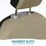 ▶ Juego Completo de Fundas para Asiento de Auto, en Color Beige, Fundas para Asiento de Banco Dividido Delantero y Trasero, fácil de Instalar, para automóviles, Camiones, Furgonetas, SUV.
