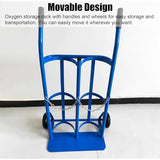 Carretilla de Mano Plegable de 4 Ruedas para Gas de Soldadura con 2 Cadenas Protectoras, Soporte para Tanque de oxígeno, Carrito de Movilidad con Capacidad par,