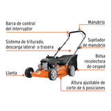 Cortadora de césped motor a gasolina 18", 4 HP