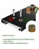 Kit de tuerca de remache 1/4 20 – Kit de tuerca de remache remache roscado de acero al carbono Kit de tuerca de inserción roscada de cabeza plana (1/4-20 tuerca de remache 115P)
