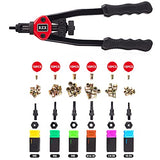 RZX - Kit de remache de 13 pulgadas para tuerca/rosca, remachadora de mano, remachadora de mano M5 M6 M8 SAE 10-24, 1/4-20 y 5/16-18 W/60 piezas