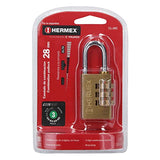 Hermex CL-28C, Candado de latón, de combinación, 28mm, blíster