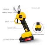 Tijeras de podar eléctricas de 21 V, 40 mm de diámetro de corte para jardinería, resistentes con juego de cuchillas de repuesto, 2 baterías y cargador
