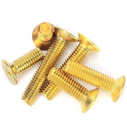 Mdingbao-Pernos Hexagonales Tornillos De Máquina Avellanados De Latón M3 M4 M5 M6, Tornillo De Rosca Métrica De Cabeza Plana Cruzada, Perno Hueco, Fuerte Resistencia al Desgaste (Color : 40mm, Size