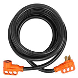 ▶ Cable de extensión para RV de 50 amperios, 15 pies, Resistente STW 6/3+8/1 AWG RV, NEMA 14-50R Hembra NEMA 14-50P Macho Enchufe, para caravanas, generadores, campistas, listado ETL