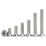 moopw Cabeza plana Pernos Allen - M3 M4 Avellanado Tornillo Allen 304 Acero inoxidable Copa plana Tornillo cabeza hexagonal Tornillos para metales