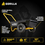 Gorilla Carts GCR-4 - Carro de volquete, Carro de jardín de 2 Ruedas con Mango Plegable, 4 pies cúbicos, 300 Libras Capacity, Negro/Amarillo Gorilla Carts GCR-4 -