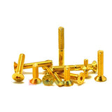 Ochoos Tornillos Allen de cabeza plana chapados en titanio M2/M2.5/M3/M4, tornillos de cabeza avellanada, 10 unidades (dimensiones: M2.510 mm)