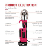 ▶ Herramientas de prensado de tubos eléctricos con 4 mordazas de prensa Pro de 1/2 pulgadas 3/4 pulgadas 1 pulgada para tubos de cobre, crimpadora automática duradera con 2