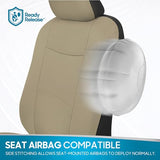 ▶ Juego Completo de Fundas para Asiento de Auto, en Color Beige, Fundas para Asiento de Banco Dividido Delantero y Trasero, fácil de Instalar, para automóviles, Camiones, Furgonetas, SUV.