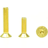 50 tornillos planos M3 12.9 tornillos hexagonales de cabeza plana, tornillos hexagonales de cabeza hexagonal, tornillos Allen dorados (16 mm)