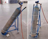 ▶ Soporte de acero con ruedas for cilindros de gas, 1 unidad. Carretilla de transporte portátil for tanques de oxígeno for uso industrial.