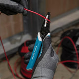 Klein Tools  Pelacables y cortador, para cable trenzado sólido de 8-18 AWG y 10-20 AWG, azul/blanco