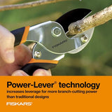 Tijeras de podar capacidad de corte de 5/8 pulgadas con tecnología de palanca de potencia que proporciona más potencia de corte, lo mejor para tallos secos, muertos y ramas pequeñas