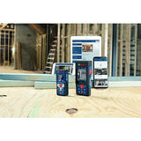 BOSCH GLM400C Blaze Medida láser conectada al aire última intervensión con visor, incluye 3 baterías AA, correa de mano y bolsa