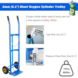 Carretilla para transportar cilindros de oxígeno con ruedas, carrito de mano para cilindros de gas comercial y plataforma rodante para tanques de propano de 40 l, soporte para cilindros de gas para