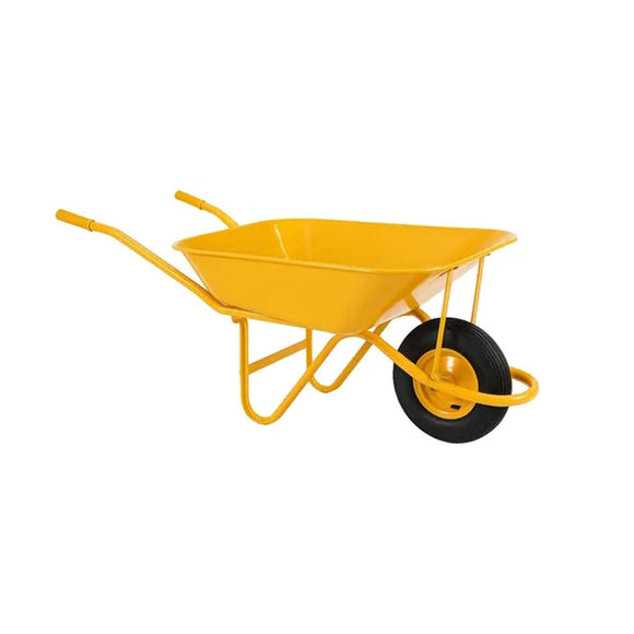 Carretilla De Carga Construcción Llanta Neumatica Reforzada Bastidor Tubular (Amarillo)