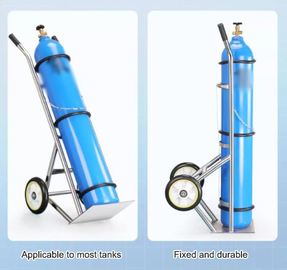 Carretilla portacilindros de Gas, Carretilla para Cilindros de propano con Asas y eslabones de Cadena, Carretilla para Transportar Cilindros de Gas.
