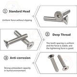 100 tornillos de cabeza plana de acero inoxidable 304 de 2#-56×5/32 English and American Systems
