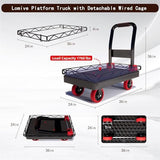 Carretilla Camiones De Plataforma For Trabajo Pesado, Carros De Plataforma, Carritos De Empuje Carrito Plegable con Ruedas