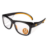 ▶ Anteojos de seguridad, con revestimiento antirreflejo, lentes transparentes, marco negro, unisex para hombres y mujeres (cantidad 12) KleenGuard™ V30 Maverick™ -