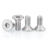 Tornillos de cabeza plana M3 x 6 mm, 100 tornillos de cabeza plana M3-0.5x6 mm, tornillo de cabeza plana de acero inoxidable 304, accionamiento de enchufe Allen, rosca completa, acabado brillante, cantidad 100